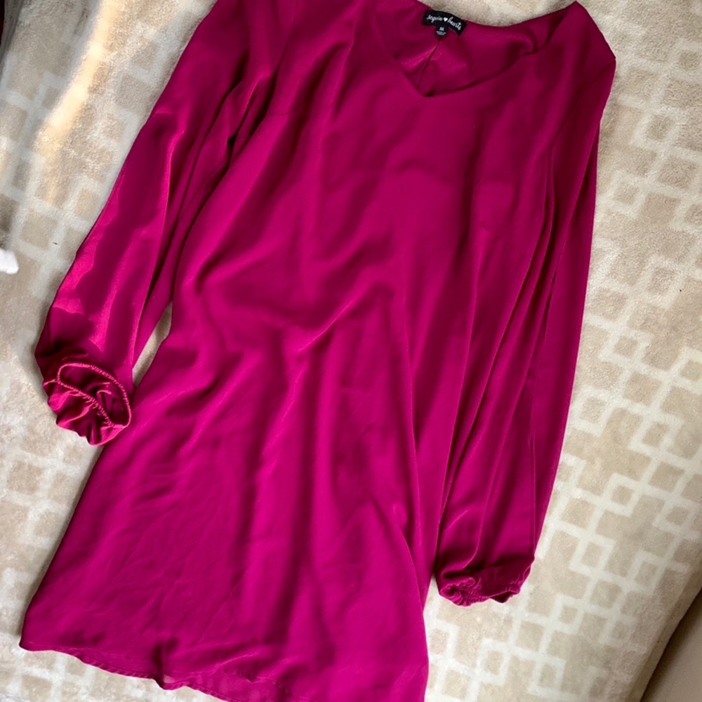 Sequin Hearts, flowing purple dress
